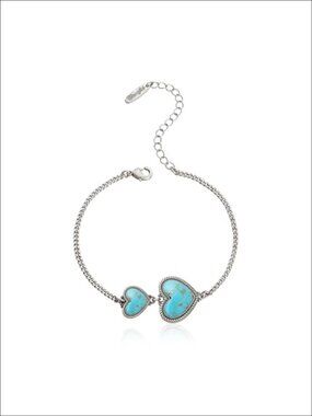 14K Gold Plated Heart Link Bracelet Stainless Steel Chain